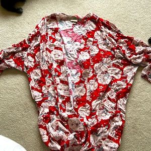 Red Floral Shawl